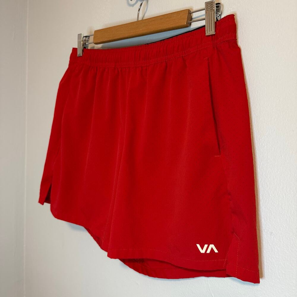 RVCA VA Red Athletic Running Gym Shorts Men’s Size Small S Stretch Pockets